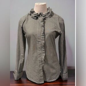 Isabel Marant S/M 38 checked ruffled cotton shirt